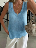 Women's Sparkly Sequin Knit Sleeveless Top
