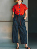 Women's Striped Decorated Jeans