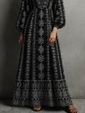 Women's Bohemian-print Casual V-neck Maxi Dress