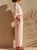 Cozy & Casual Vacation Striped Two-piece Set