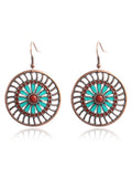 Fashion Round Cutout Flower Earrings