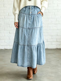 Women's Casual Maxi Denim Skirt