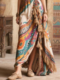 Women's Retro Ethnic Pattern Art Casual Stylish Cotton Linen Long Dress