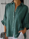 Women'sCotton & LinenCasual Tie-backShirt