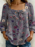Women's Floral Art Print Casual Stylish Cotton Shirt