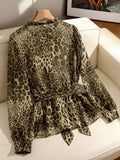Stylish Leopard Print Chiffon Shirt