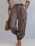 Casual & Cozy Two-piece Set: Waffle-knit Cotton Top And Cotton Cargo Pants