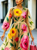 Women's Fashion Floral Art Print Casual Stylish Comfortable Dress