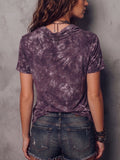 Boho Sexy Tie-dye Cowl-neck Cotton Shirt