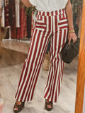 Women's Retro Striped Casual Pants