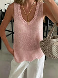 Women's Sparkly Sequin Knit Sleeveless Top
