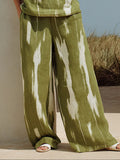 Women's Retro Art Print Two-piece Set: Sleeveless Top And Casual Pants