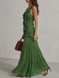 Women's Long Dress With Ruffle Trim