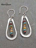 Handmade Multicolor Beads Teardrop Pendant Earrings