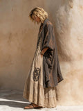 Women's Bohemian-Style Linen-Cotton Two-Piece Set — Vintage Loose Shirt & Dress Ensemble