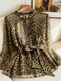 Stylish Leopard Print Chiffon Shirt