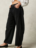 Women's Casual Simple Denim Cotton Pants