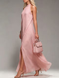 Women's Flowy High-slit Sleeveless Vacation Dress