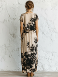 Artistic Ink-wash Print Cotton Two-piece Set