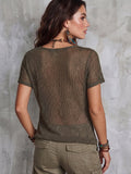 Boho Sexy Cowl-neck Cutout Off-shoulder Knit Top