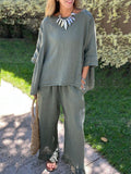 Women's Casual Cotton And Linen Suit
