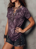 Boho Tie-dye Cotton Henley Shirt Top