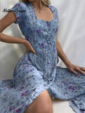 Women's Shift DressShort Sleeve Floral Button Front Print Summer