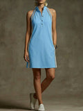 Sleeveless Stand-collar Sweatshirt Dress