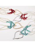 Bohemian Multi-layered Large Heart Beaded Necklace