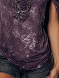 Sexy Boho Tie-dye Off-shoulder Cotton Shirt Top