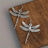 Bohemian Silver Dragonfly Earrings