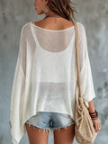 Women's Batwing Sleeve Sheer Knit Top