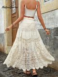 Women's Vintage Hollow Knitted Flared Cotton Skirt