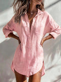 Women's Simple Cotton And Linen Shirt