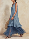 Women's Fashion Art Casual Stylish Patchwork Comfortable Cotton Linen Dress