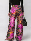 Women's Retro Abstract Print High-waisted Wide-leg Jeans