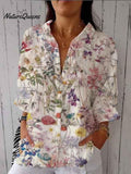 Women's Casual Elegant Colorful Floral Print Tops